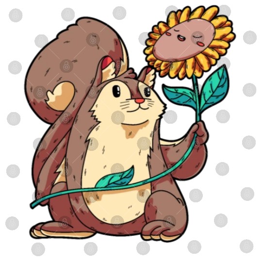 Wildlife Animal Squirrel & Sunflower-Themed Digital Files