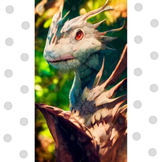 A fabulous mystical dragon in the jungle. A Digital Files