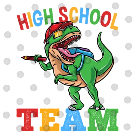 High School Team T-Rex Dinosaur Boys Digital Files