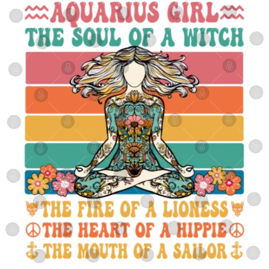 Aquarius Girl Astrology Sign Digital Files