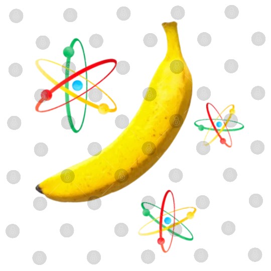 Yellow Banana Fruits Atom Chemistry Element Scienc Digital Files