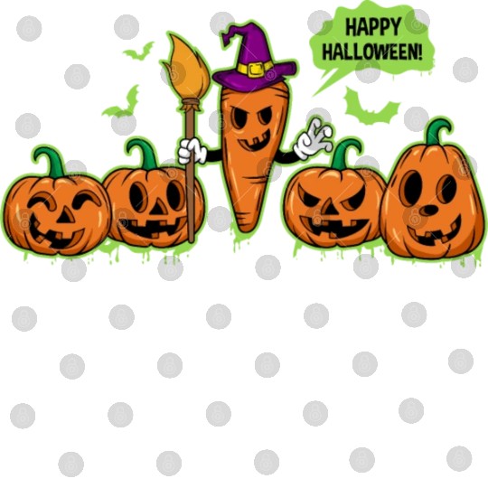 Happy Halloween Carrot Pumpkin Trick Or Treat Digital Files