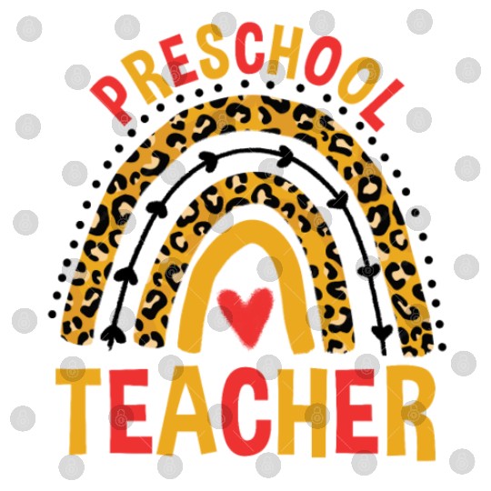 Back To School Leopard Preschool Teacher Rainbow Digital Files