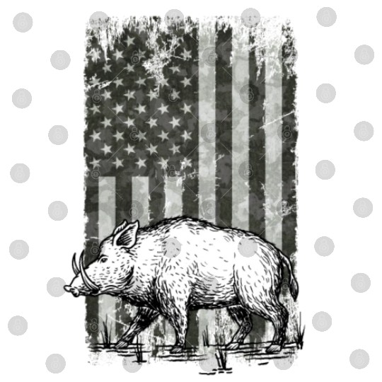 Patriotic Wild Boar Hunting Season For Hog Digital Files