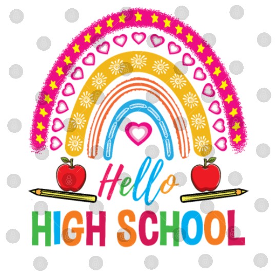 Hello High School Teacher Rainbow Digital Files