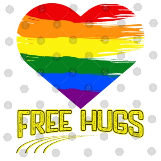 Free Hugs - Heart Festival Love LGBT Pride Rainbow Digital Files