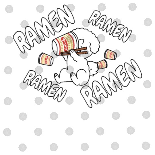 Bichon Frise Instant Ramen Noodles Digital Files