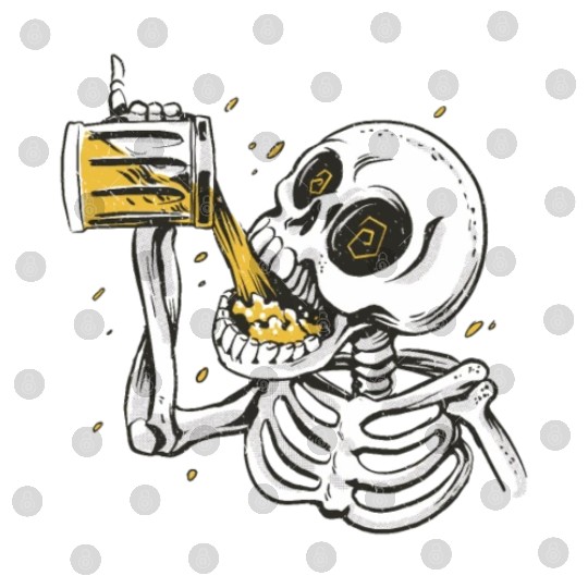 Skeleton drinking beer Digital Files