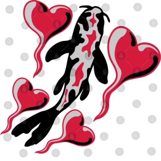 hearts koi fish nishikigoi Digital Files
