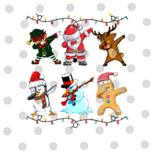 Funny Cute Dabbing Santa Elf Friends Christmas Mem Digital Files