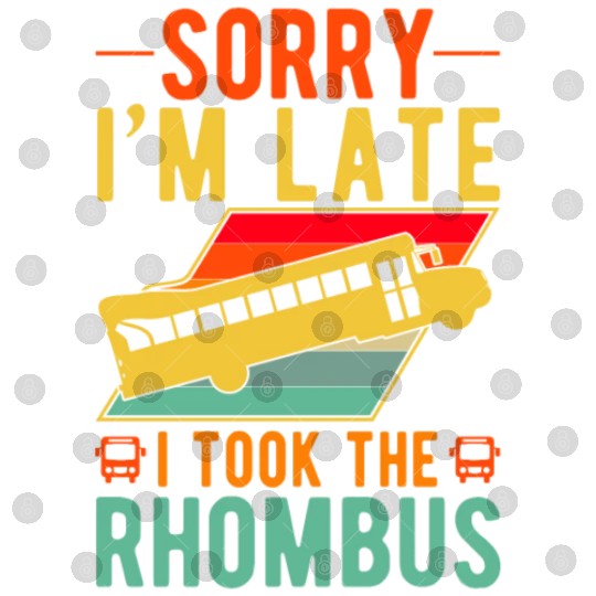 Math Teacher School Bus Driver Rhombus Digital Files