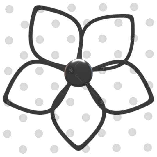 Abstract 3D Metallic Silver Flower Digital Files