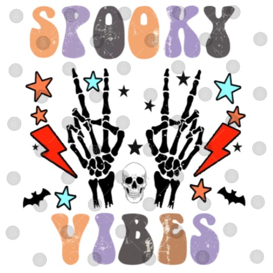 Spooky Vibes Retro Skeleton Hands Gift For Boys Digital Files