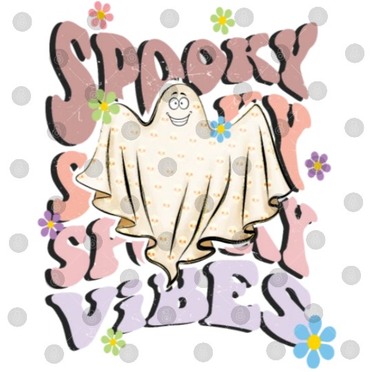 Spooky Season Retro Wavy Halloween Ghost Digital Files