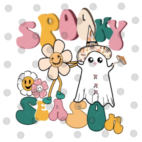 Spooky Season Retro Flowers Halloween Ghost Girls Digital Files