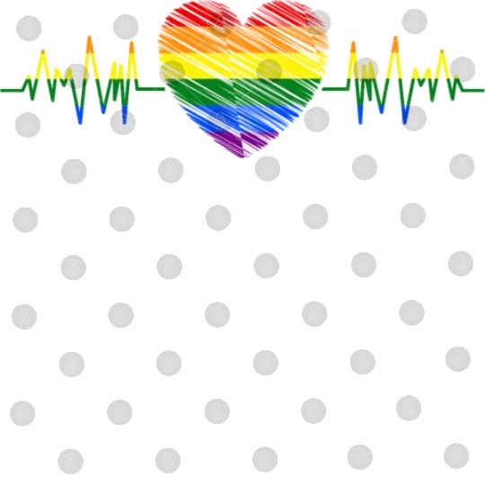Heart Heartbeat LGBTQ Gay Pride Rainbow Heart Rate Digital Files