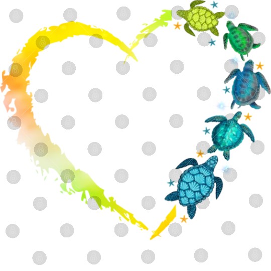 Sea Turtle Heart Animal Lover Digital Files