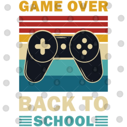 Game Over Back To School Funny Video Gamer Gaming Digital Files