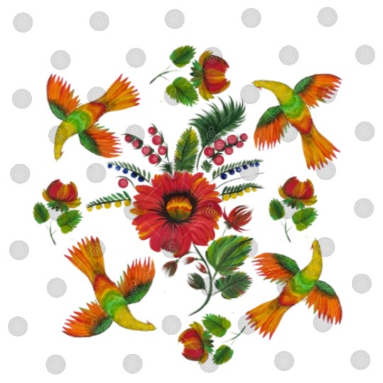 Petrykivka painting. Ukrainian folk art. UA symbol Digital Files