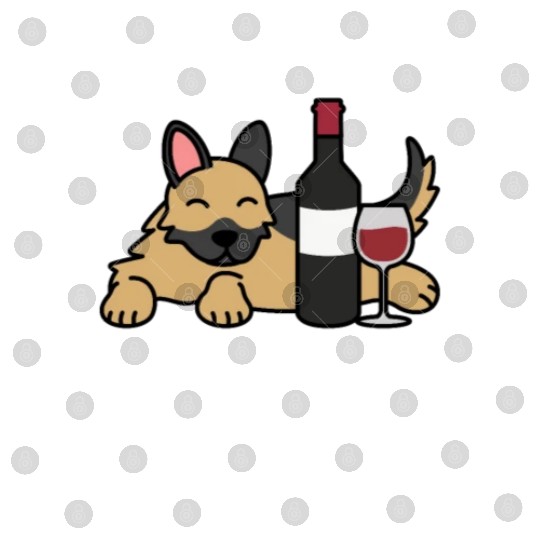 Drink Wine And Pet My German Shepherd Digital Files