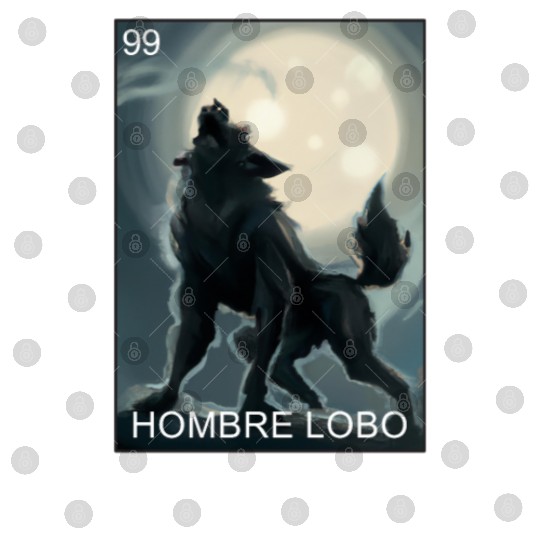 Hombre Lobo Werewolf Card Mexican Lottery Digital Files