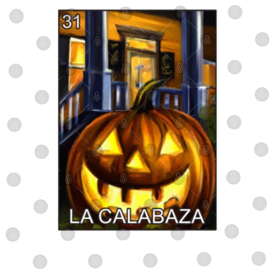 La Calabaza Pumpkin Card Mexican Lottery Card Digital Files