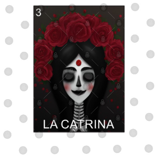 La Catrina Card Day Of Dead Mexican Lottery Card Digital Files