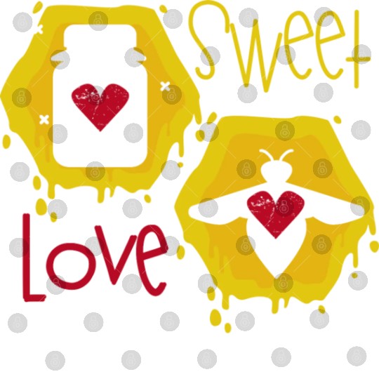 Sweet love yellow honey bee Digital Files