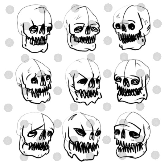 Skeleton head reactions and feelings Digital Files