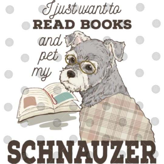 Schnauzer Cartoon Book Lover Gift Digital Files