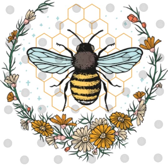 Floral Honeycomb Bee Lover Art Digital Files