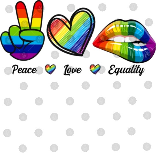 Peace Love Equality - Rainbow LGBT Tolerance Digital Files
