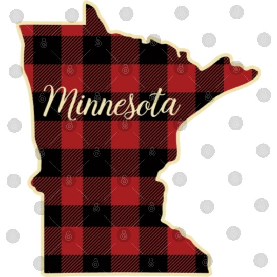 Minnesota Buffalo Plaid Silhouette Home State Digital Files