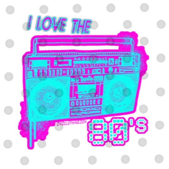 I Love the 80s Neon Spray paint Boombox spray can Digital Files