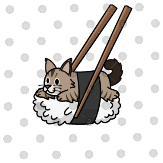 Maine Cat Nigiri Sushi Digital Files