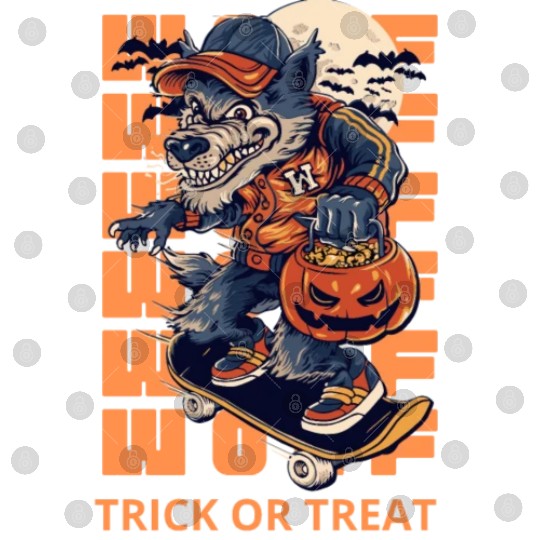 Trick Or Treat Werewolf Halloween Design Digital Files