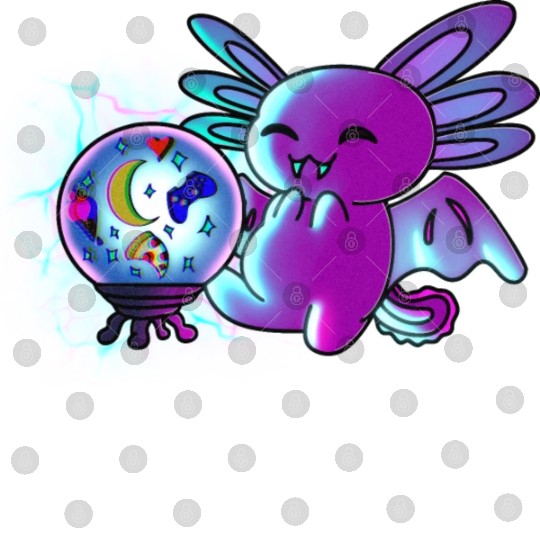 Axolotl Vampire Crystal Ball Digital Files