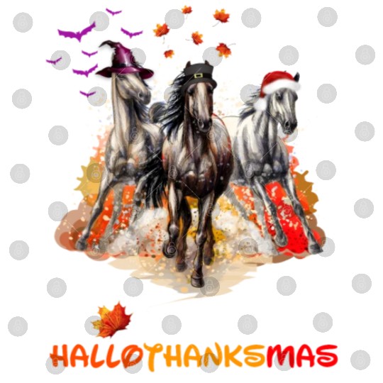 Horses Happy HalloThanksmas Digital Files
