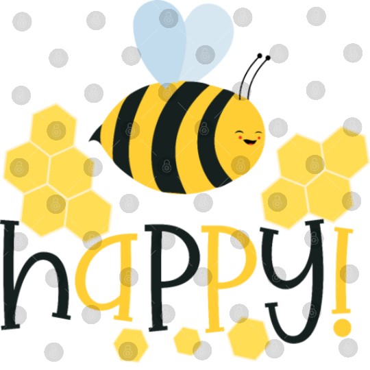 Bee Happy Honey bees Digital Files