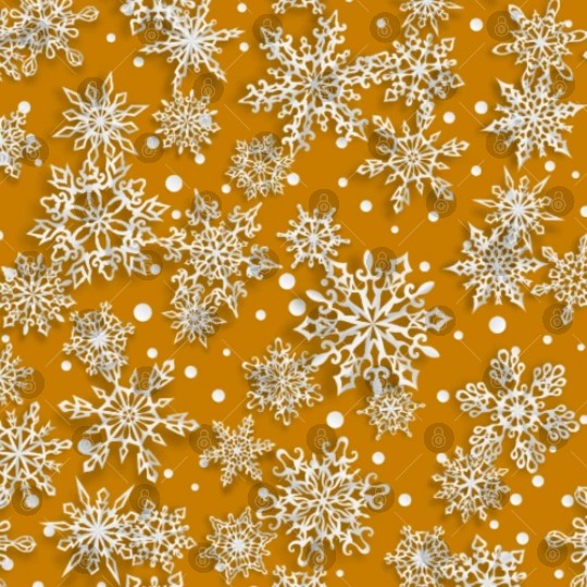 Orange Snowflakes Pattern Digital Files