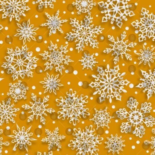 Elegant Orange Snowflakes Pattern Digital Files