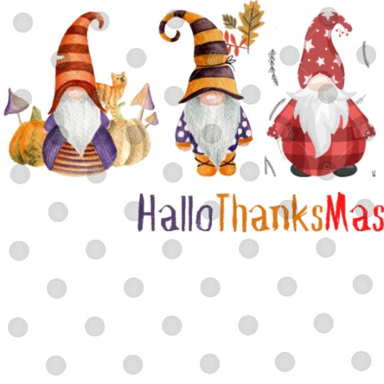 happy hallo thanksmas Thanksgiving gnome Funny Digital Files