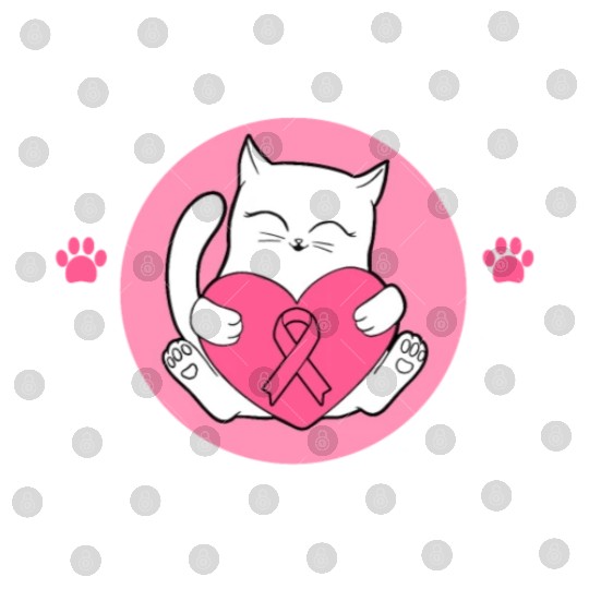 In October We Wear Pink Breast Cancer Warrior Cat Digital Files