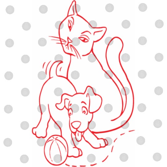 Cat And Dog Red Digital Files