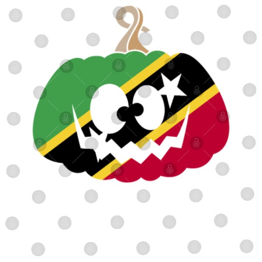 Saint Kitts And Nevis Halloween Pumpkin Digital Files