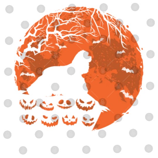 American Cocker Spaniel And Moon Halloween Digital Files