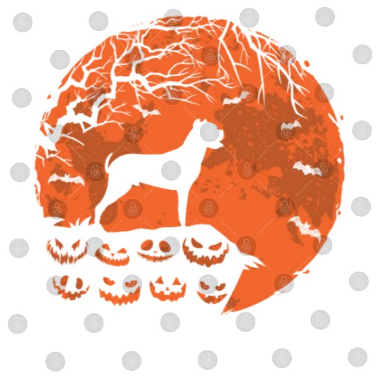 Dogo Argentino And Moon Halloween Funny Dog Lover Digital Files