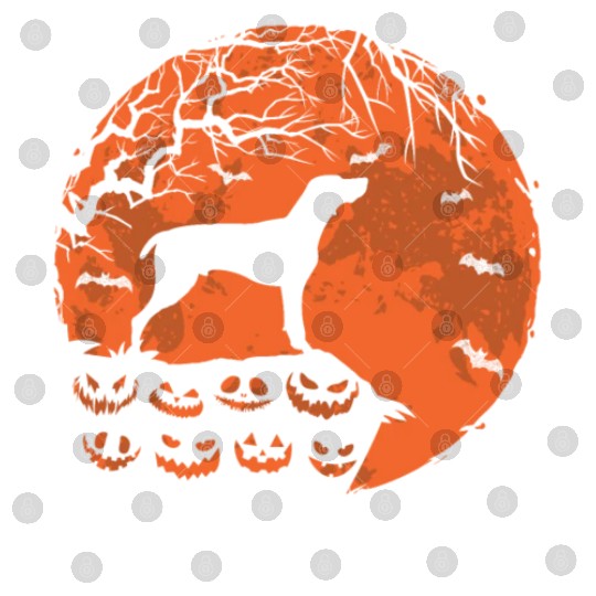 German Shorthaired Pointer And Moon Halloween Digital Files