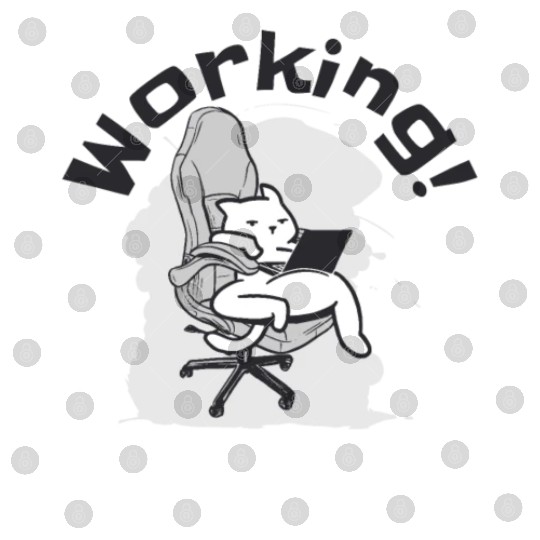 Working Cat Busy Cat Owner Professional Worker Digital Files