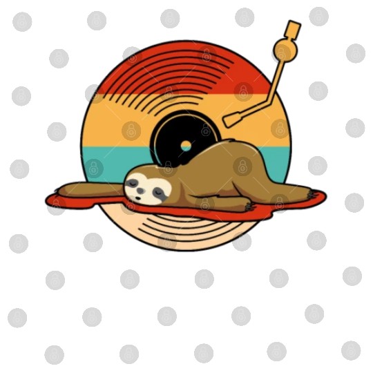 Music Vinyl LP Collection Cute Sleeping Sloth Digital Files